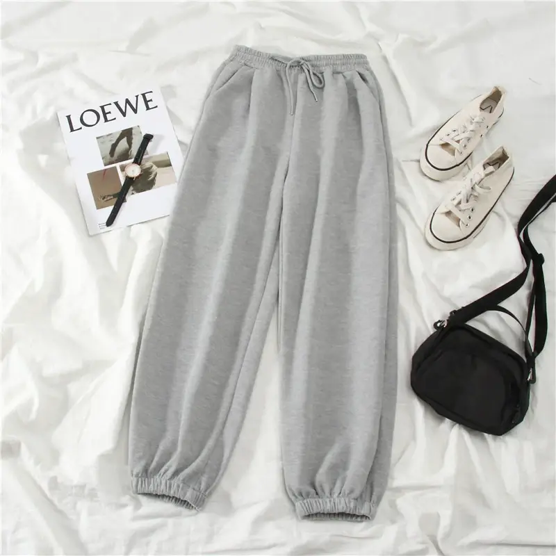 Women Drawstring Gray Sports Pants Summer Loose Casual — feature 7