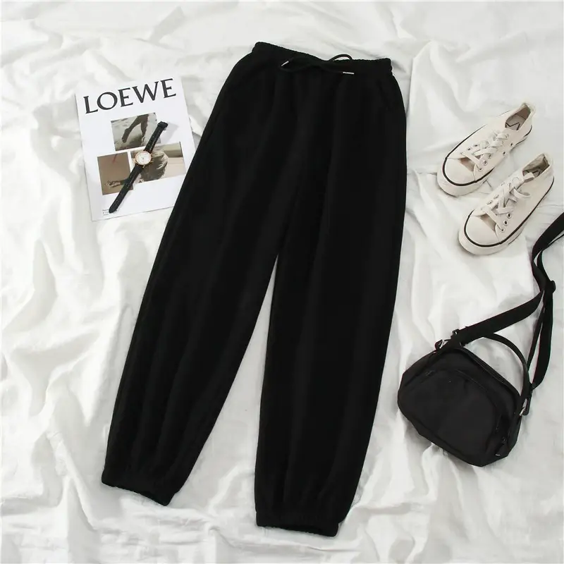 Women Drawstring Gray Sports Pants Summer Loose Casual — feature 8