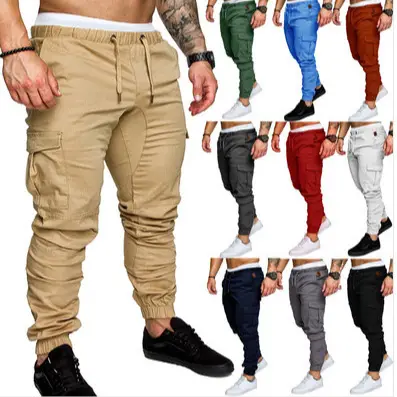 Men Grey Woven Leggings with Multi-Flap Pockets - Image 10