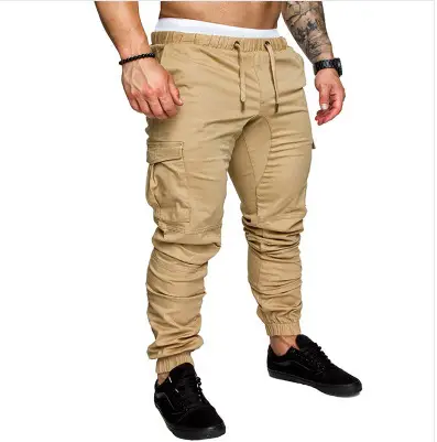 Men Grey Woven Leggings with Multi-Flap Pockets - Image 11