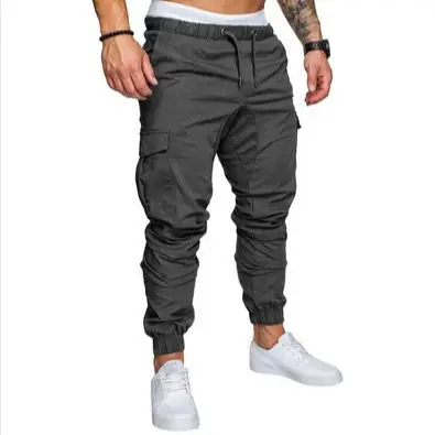 Men Grey Woven Leggings with Multi-Flap Pockets - Image 13