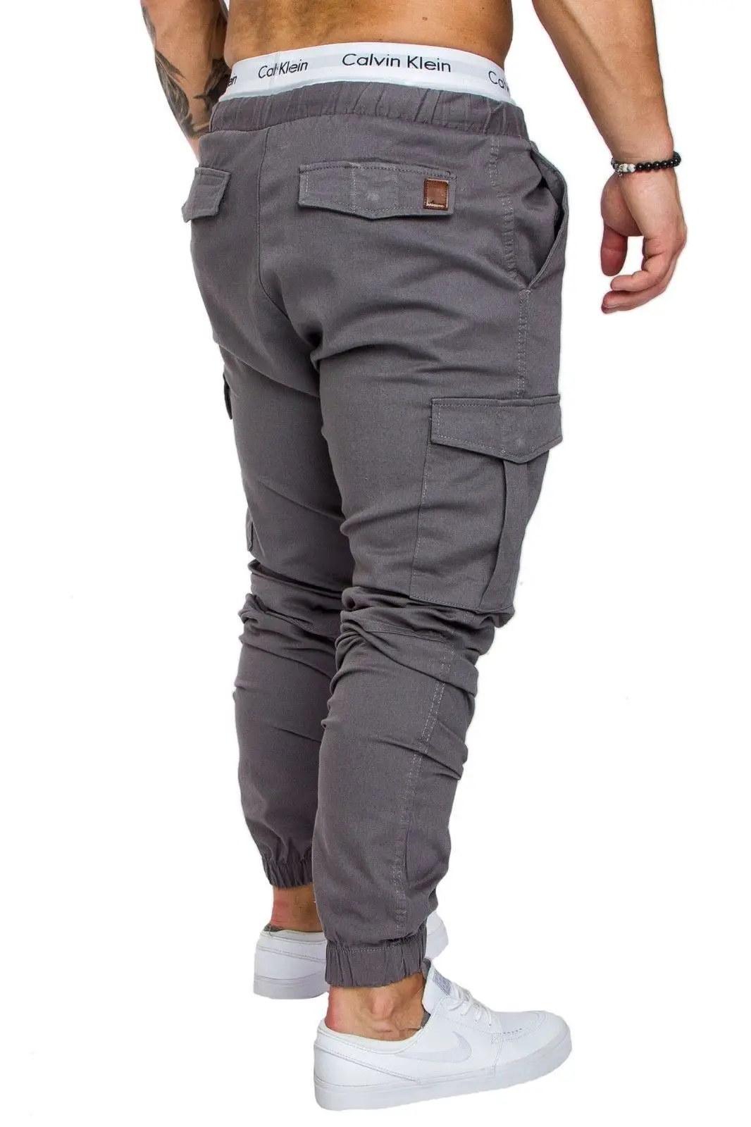 Men Grey Woven Leggings with Multi-Flap Pockets — feature 17