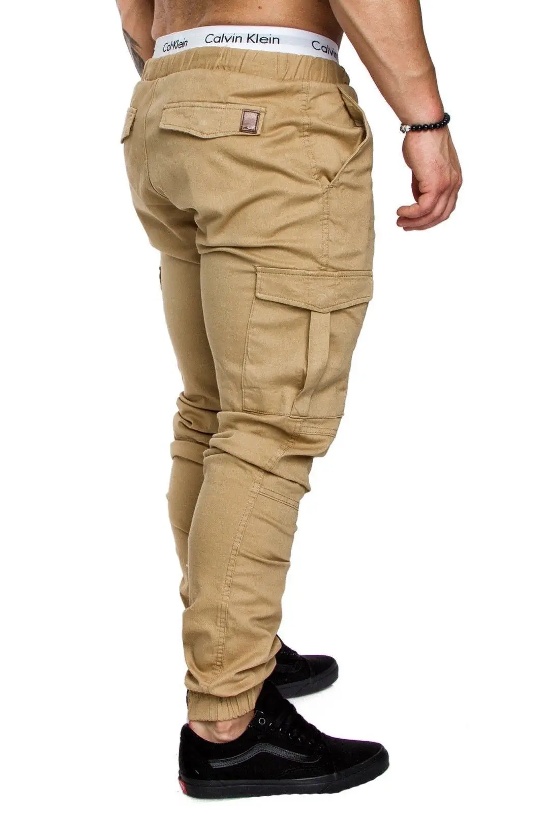 Men Grey Woven Leggings with Multi-Flap Pockets — feature 4