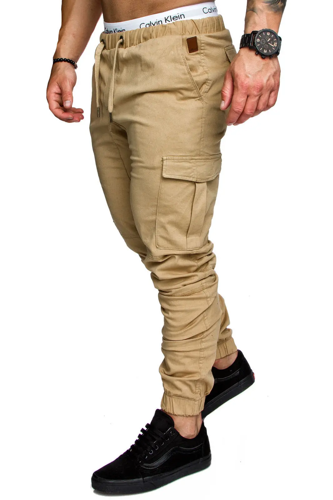 Men Grey Woven Leggings with Multi-Flap Pockets — feature 5