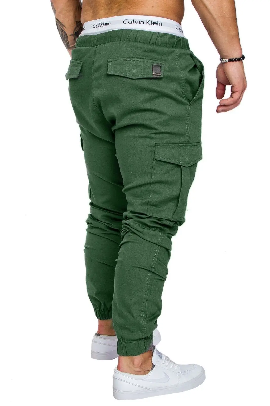 Men Grey Woven Leggings with Multi-Flap Pockets — feature 8