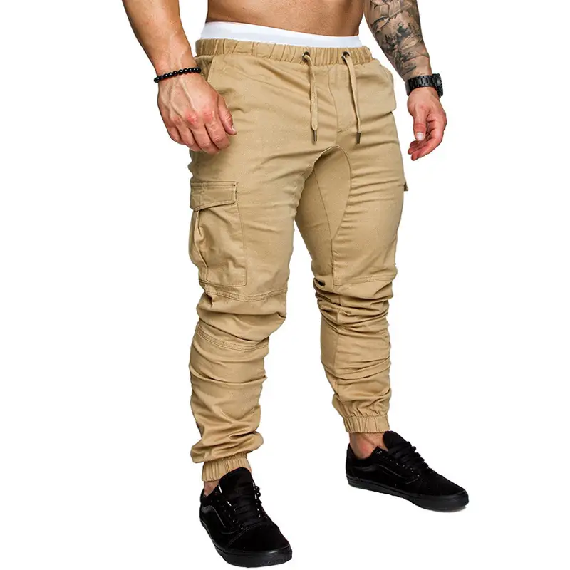 Men Grey Woven Leggings with Multi-Flap Pockets - Image 2