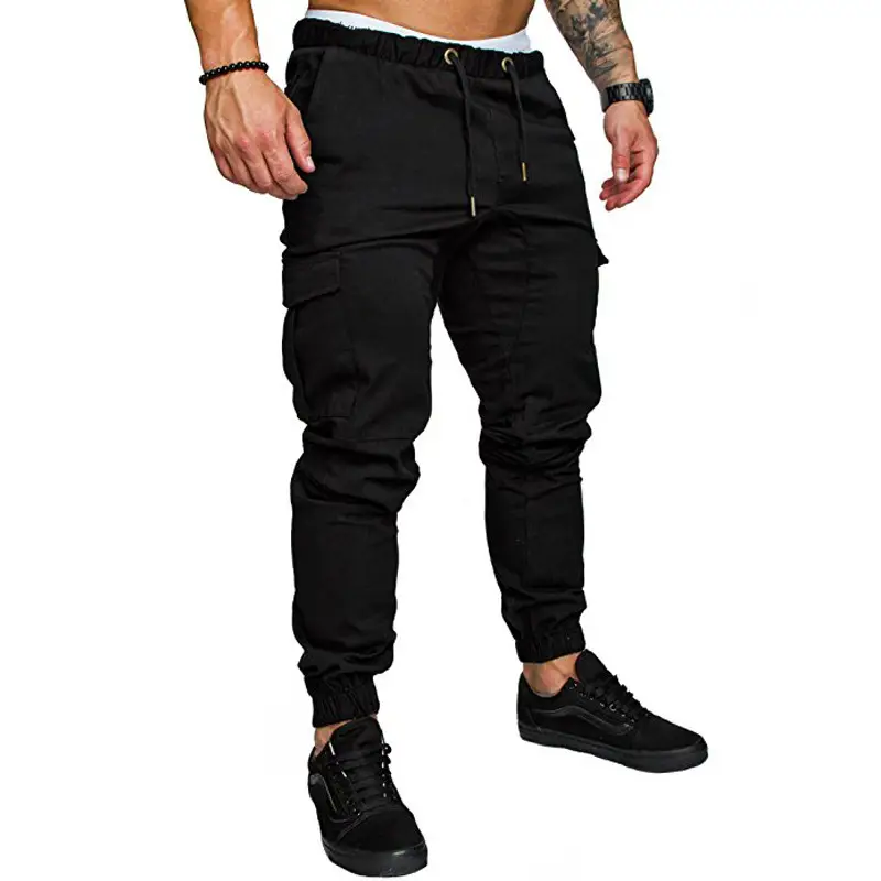 Men Grey Woven Leggings with Multi-Flap Pockets - Image 5