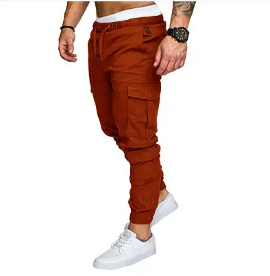 Men Grey Woven Leggings with Multi-Flap Pockets - Image 8