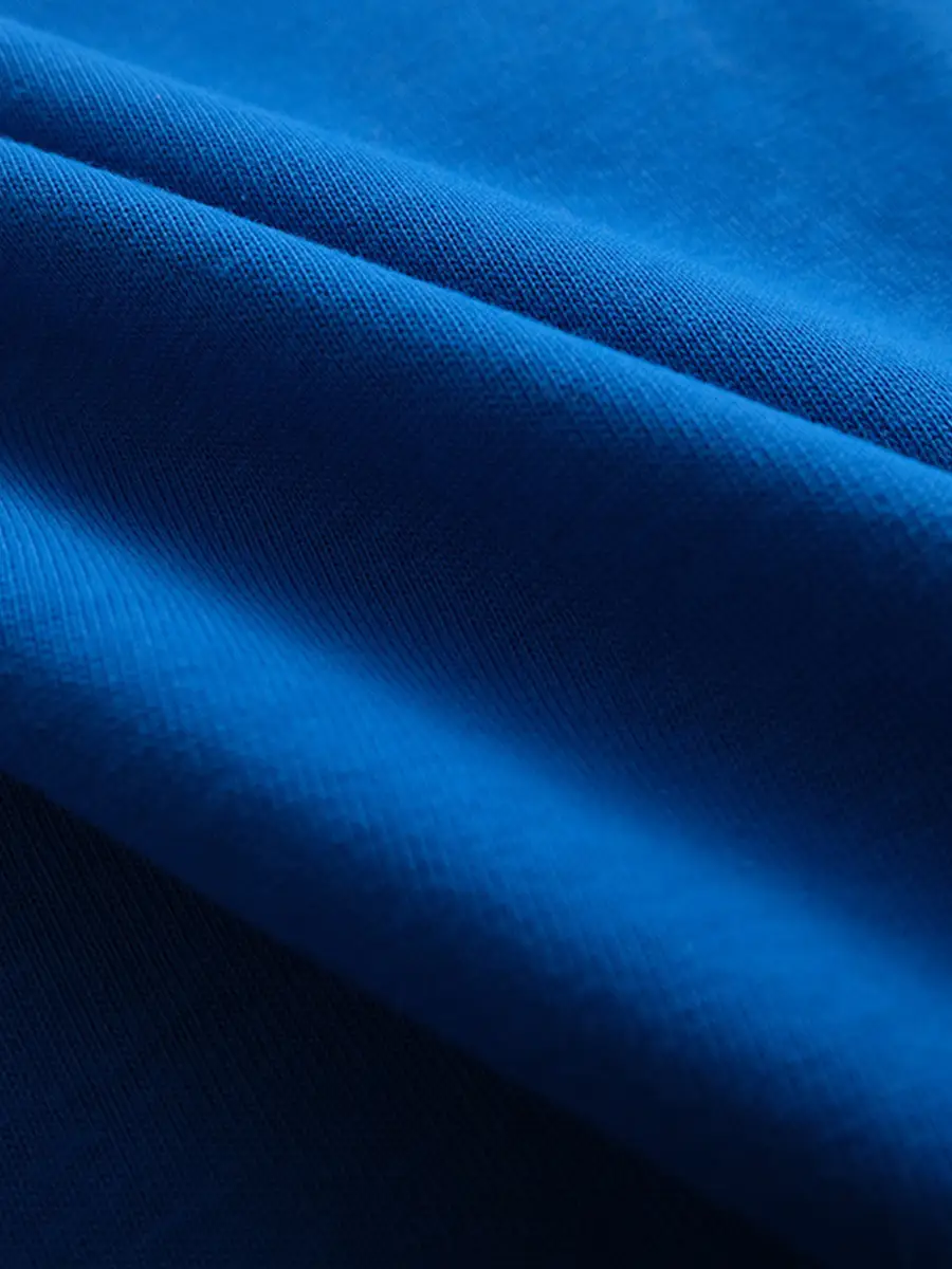Men Blue Heavy Cotton T-Shirt 270G Xinjiang Summer