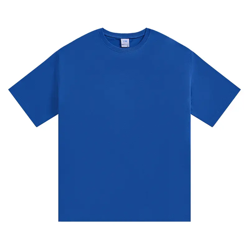 Men Blue Heavy Cotton T-Shirt 270G Xinjiang Summer