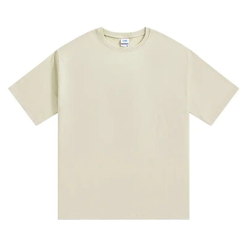 Men Blue Heavy Cotton T-Shirt 270G Xinjiang Summer