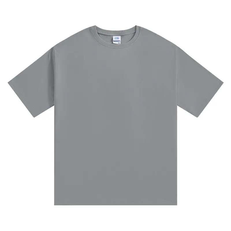 Men Blue Heavy Cotton T-Shirt 270G Xinjiang Summer
