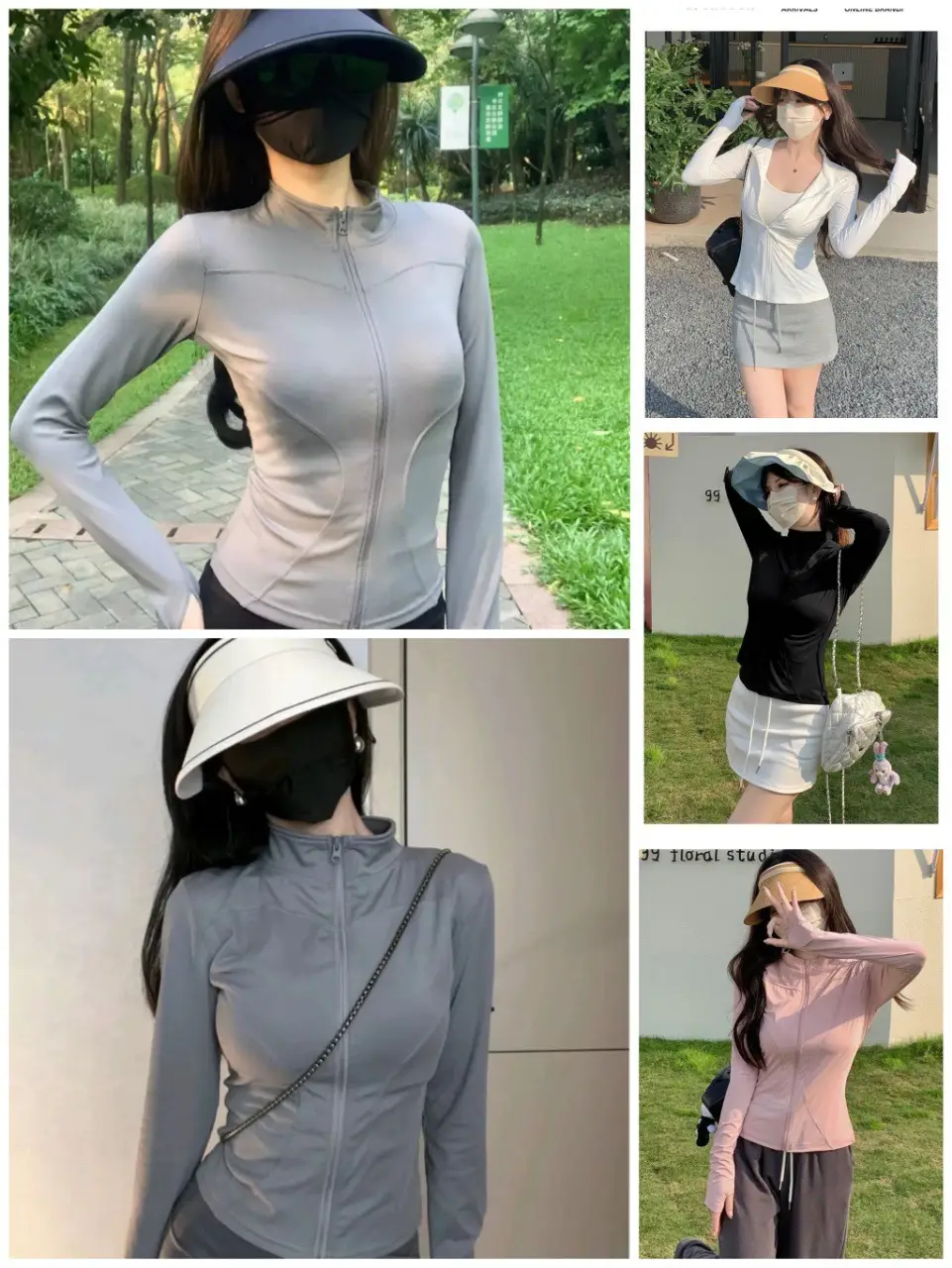 Women's Pink Anti-Ultraviolet Sunscreen Cape with Big Hat - Image 54