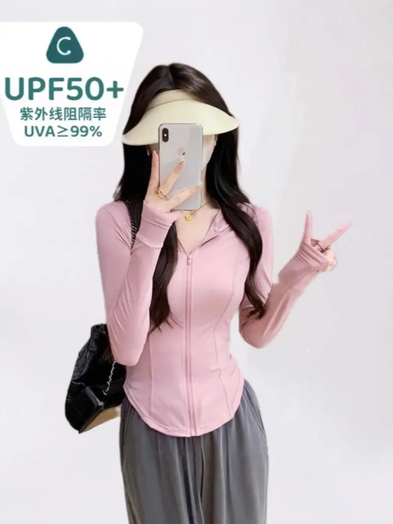 Women's Pink Anti-Ultraviolet Sunscreen Cape with Big Hat - Image 55