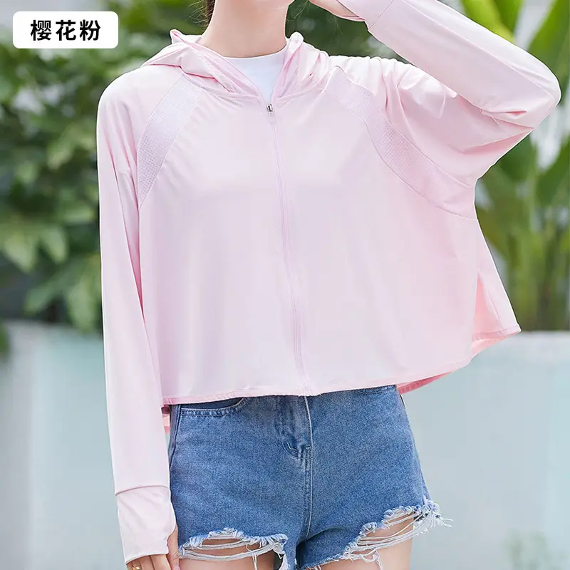 Women's Pink Anti-Ultraviolet Sunscreen Cape with Big Hat — feature 14