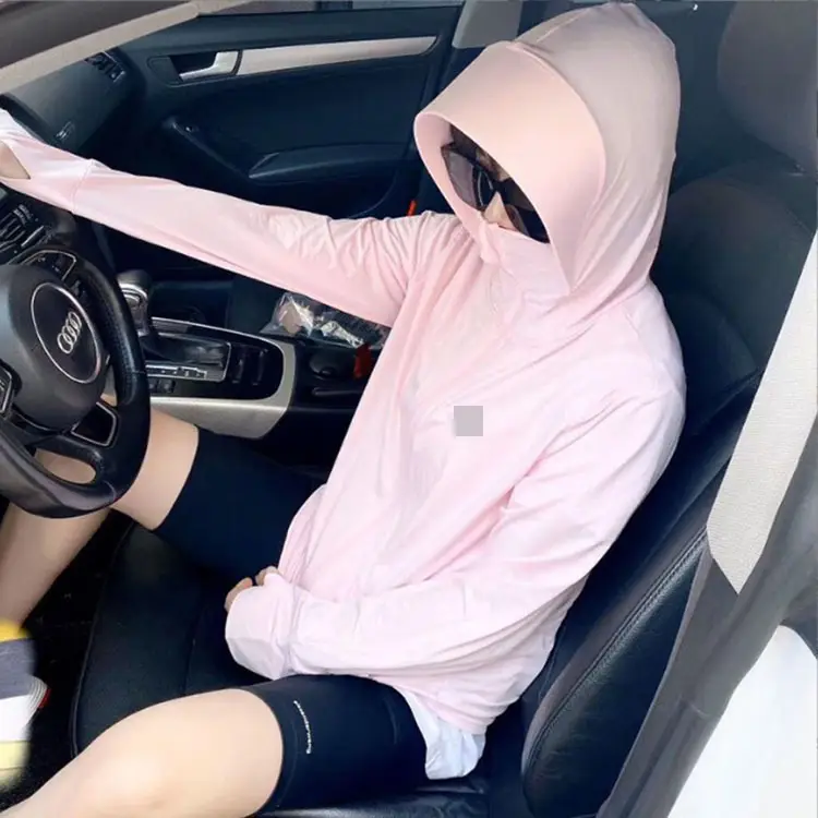 Women's Pink Anti-Ultraviolet Sunscreen Cape with Big Hat — feature 24