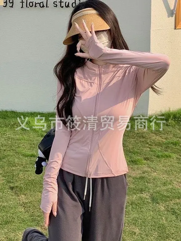 Women's Pink Anti-Ultraviolet Sunscreen Cape with Big Hat — feature 32