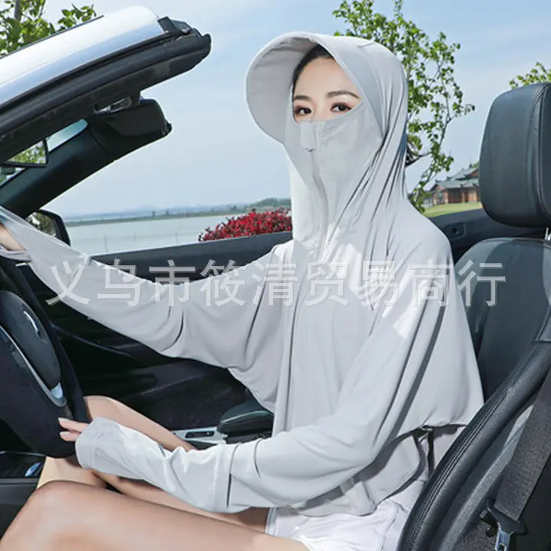 Women's Pink Anti-Ultraviolet Sunscreen Cape with Big Hat — feature 34