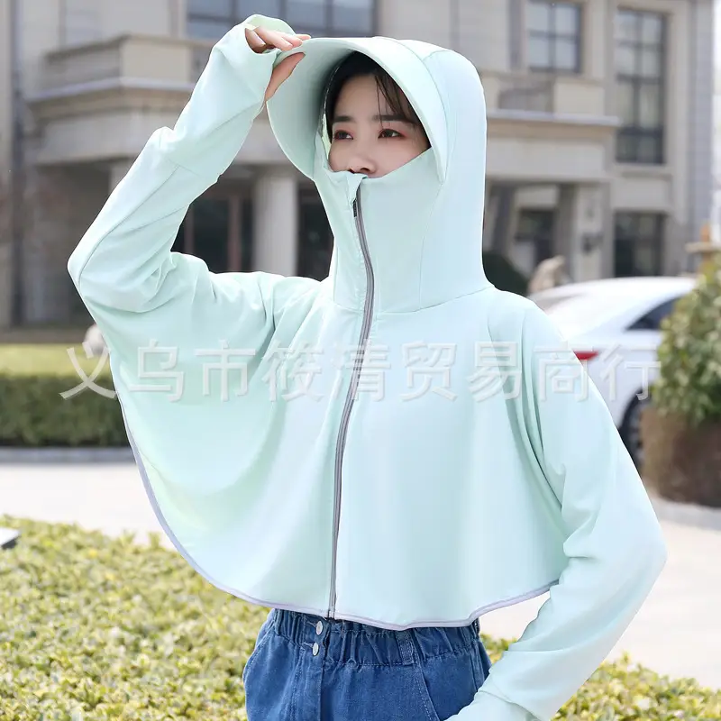 Women's Pink Anti-Ultraviolet Sunscreen Cape with Big Hat — feature 38