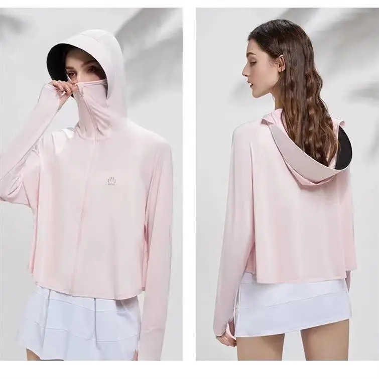 Women's Pink Anti-Ultraviolet Sunscreen Cape with Big Hat — feature 39