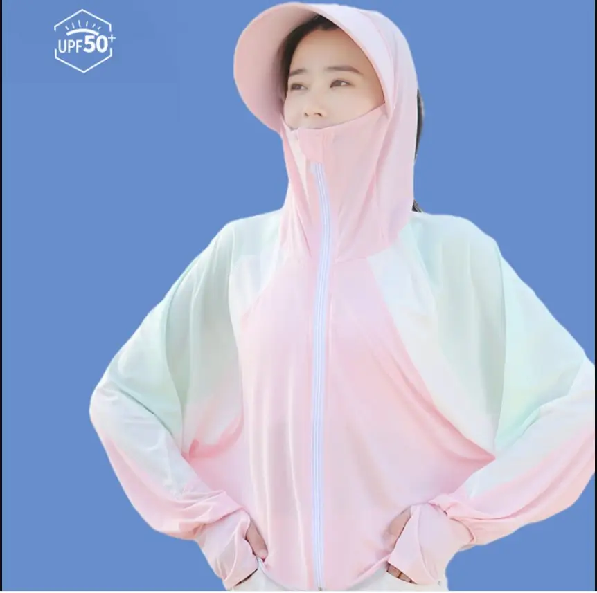 Women's Pink Anti-Ultraviolet Sunscreen Cape with Big Hat - Image 2