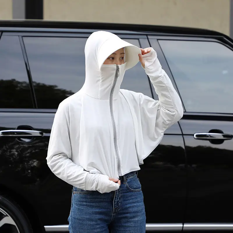Women's Pink Anti-Ultraviolet Sunscreen Cape with Big Hat - Image 27