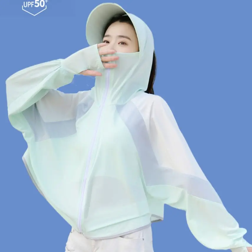 Women's Pink Anti-Ultraviolet Sunscreen Cape with Big Hat - Image 3