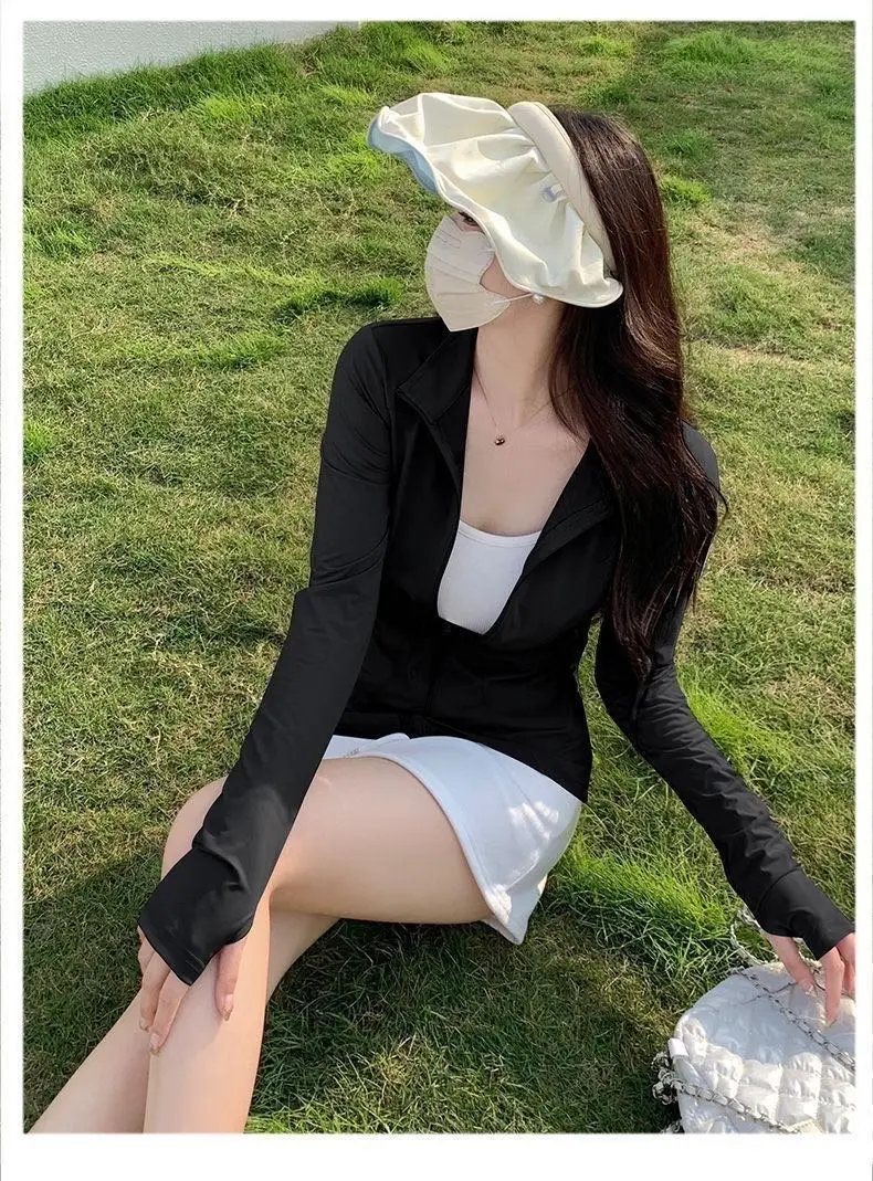 Women's Pink Anti-Ultraviolet Sunscreen Cape with Big Hat - Image 39