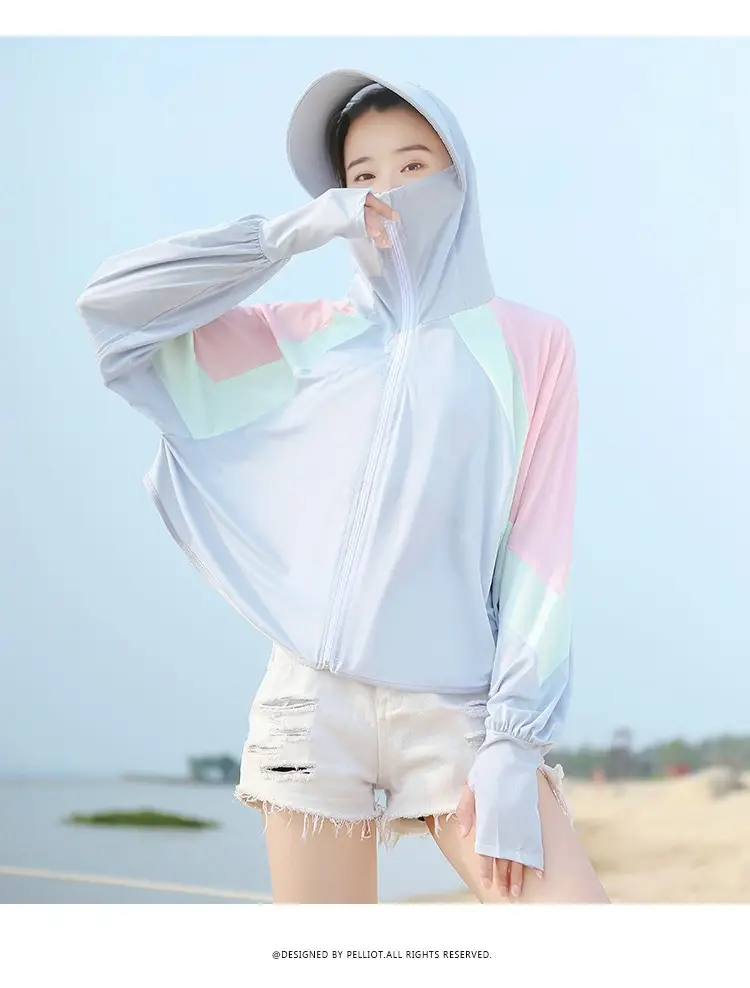 Women's Pink Anti-Ultraviolet Sunscreen Cape with Big Hat - Image 4