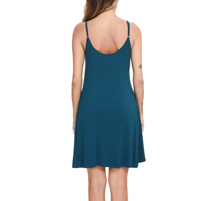 Women's White Floral Nightdress Slip Dress Modal Lace V-Neck - Image 15