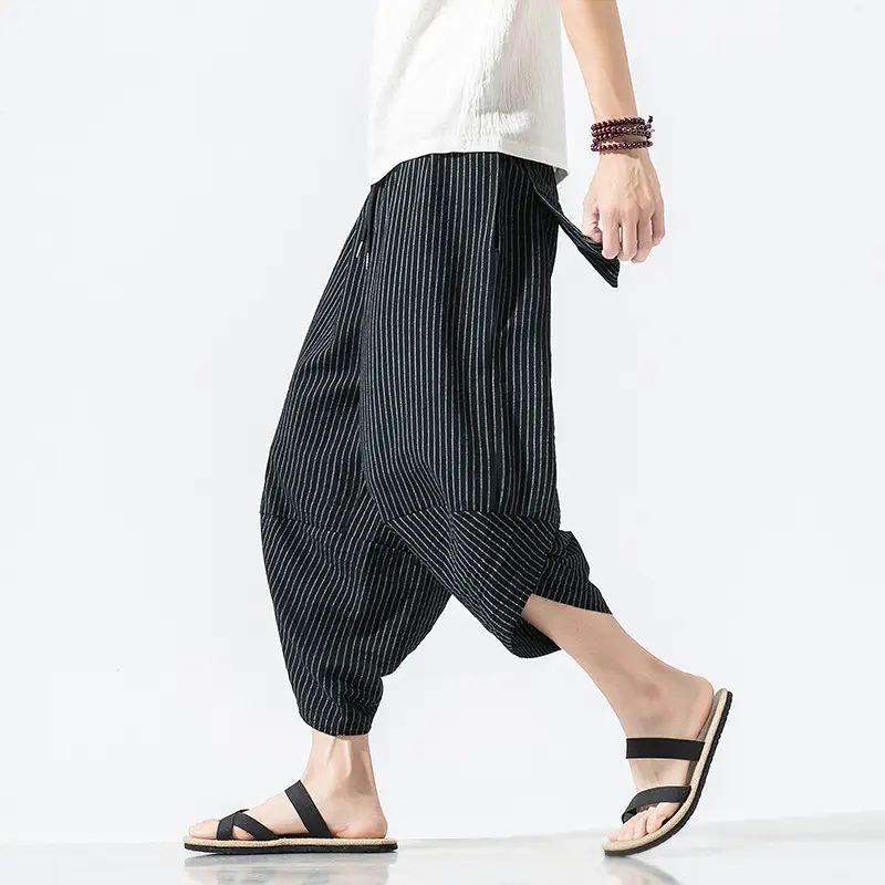 Men Maroon Cropped Pants Harlan Style - Image 7