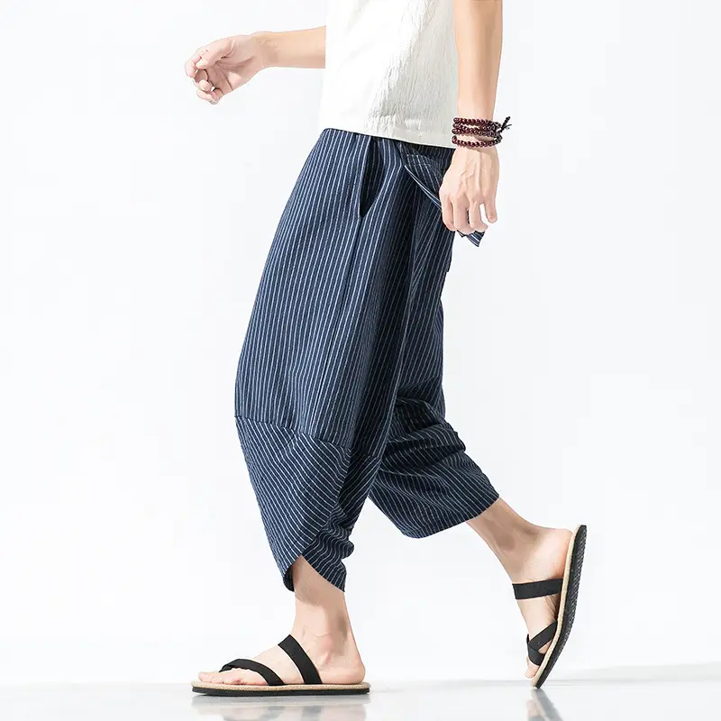 Men Maroon Cropped Pants Harlan Style - Image 6
