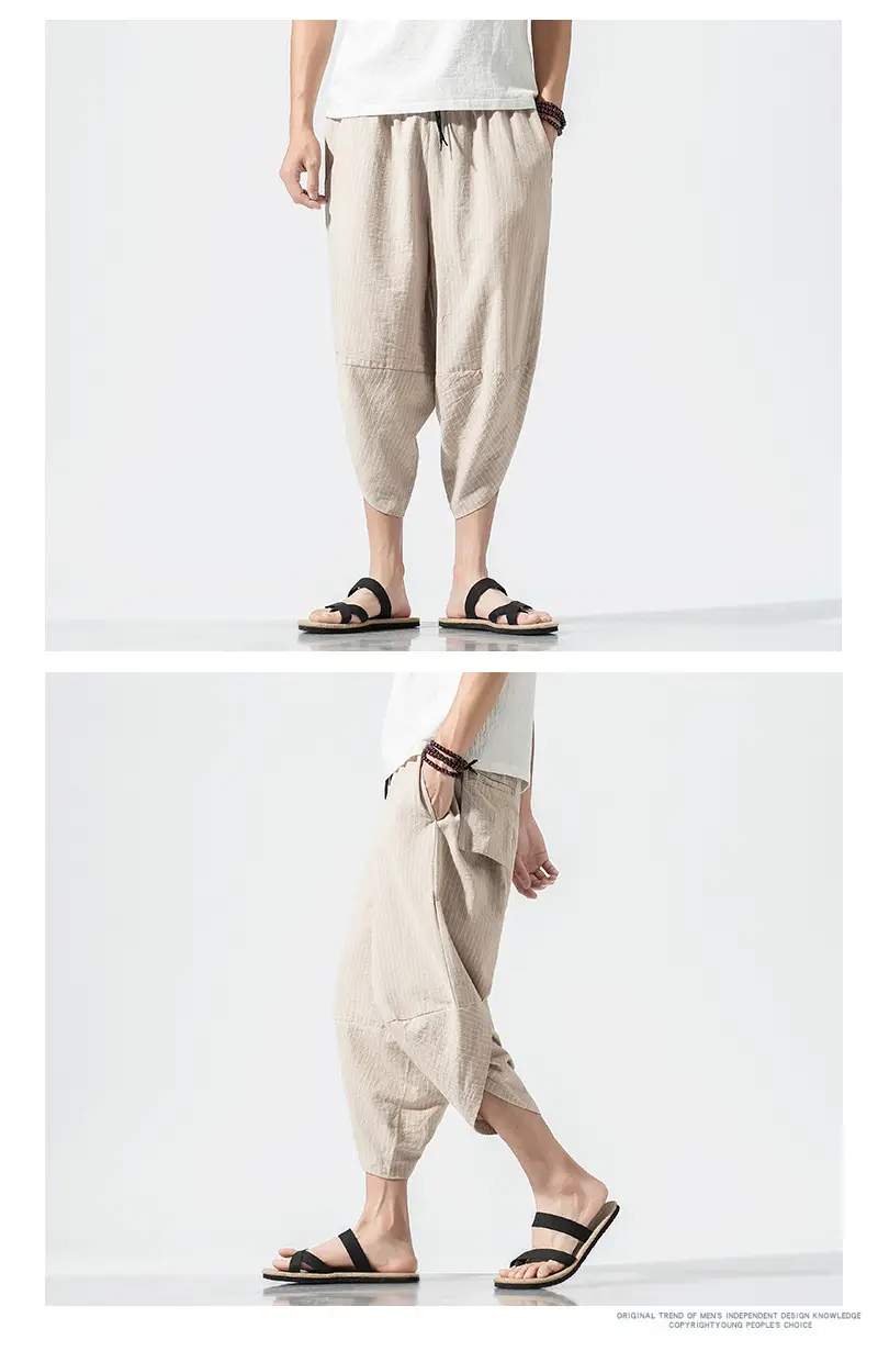 Men Maroon Cropped Pants Harlan Style — feature 10