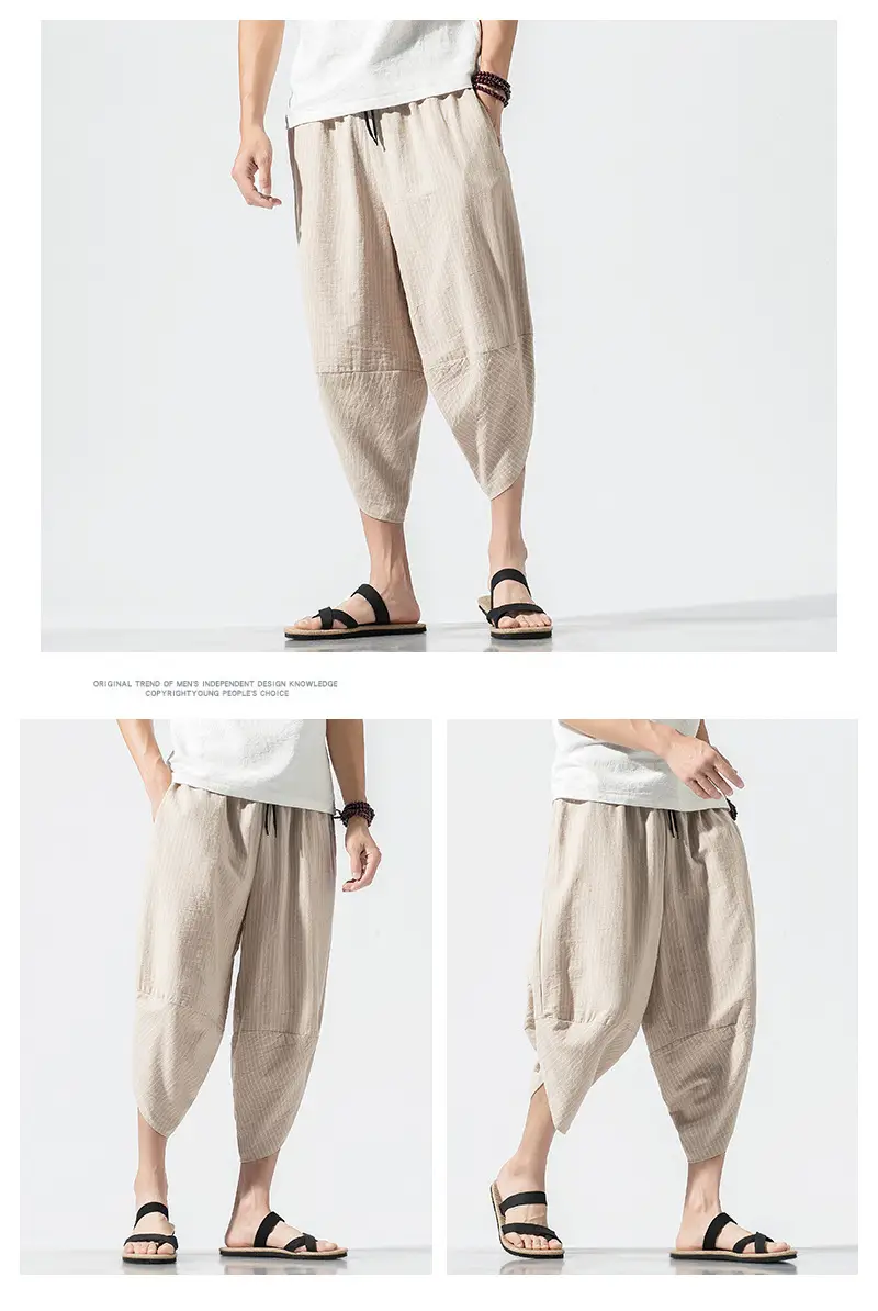 Men Maroon Cropped Pants Harlan Style — feature 11