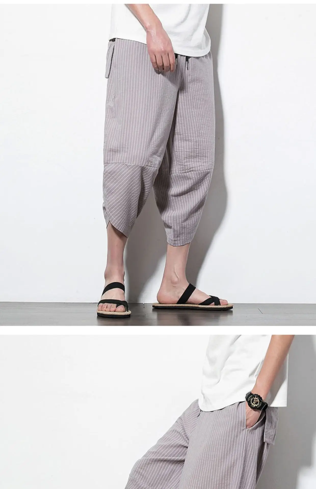 Men Maroon Cropped Pants Harlan Style — feature 16