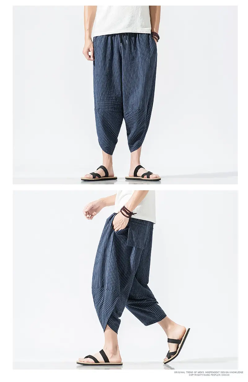 Men Maroon Cropped Pants Harlan Style — feature 2