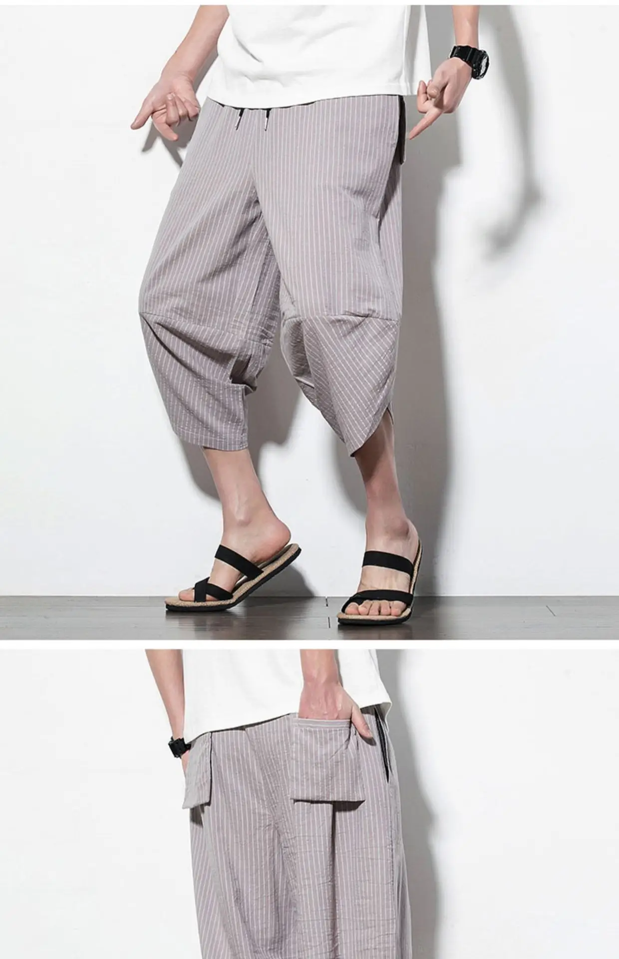 Men Maroon Cropped Pants Harlan Style — feature 20