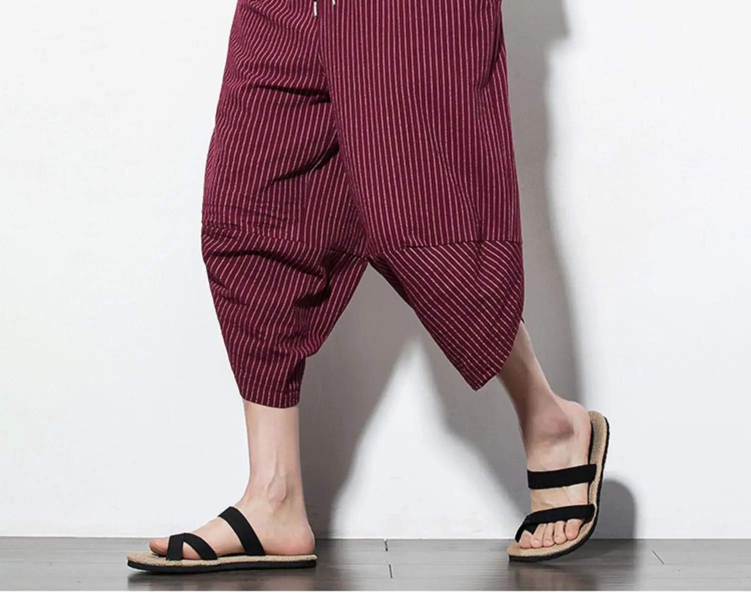 Men Maroon Cropped Pants Harlan Style — feature 23