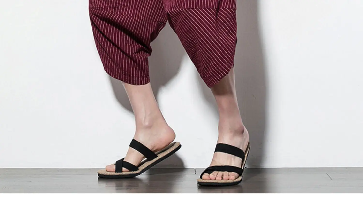 Men Maroon Cropped Pants Harlan Style — feature 27