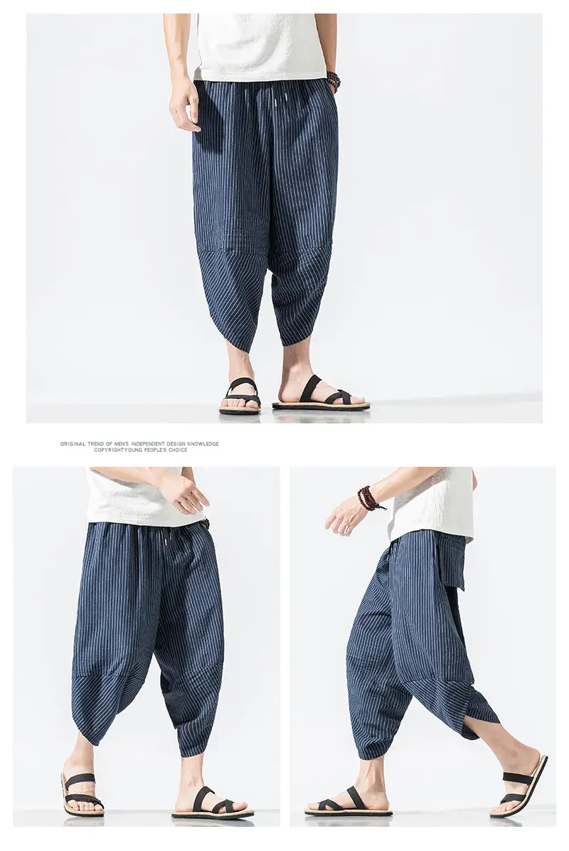 Men Maroon Cropped Pants Harlan Style — feature 3