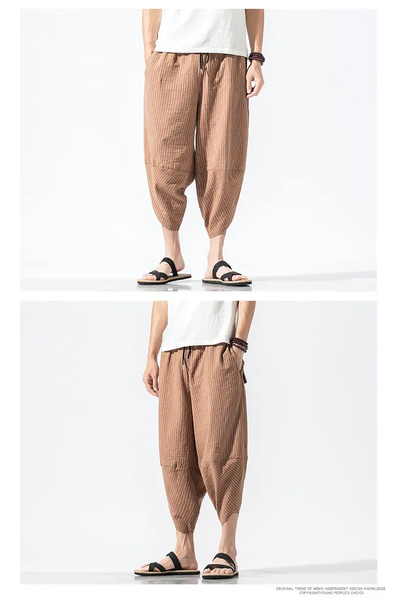 Men Maroon Cropped Pants Harlan Style — feature 6