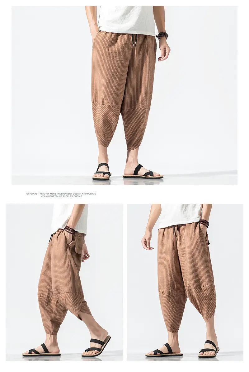 Men Maroon Cropped Pants Harlan Style — feature 7
