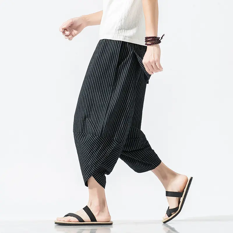 Men Maroon Cropped Pants Harlan Style - Image 2
