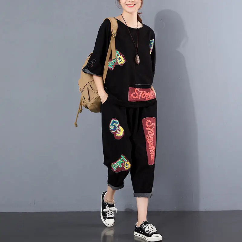 Women 2025 Ripped Patch Printed Casual Suit Maroon Large