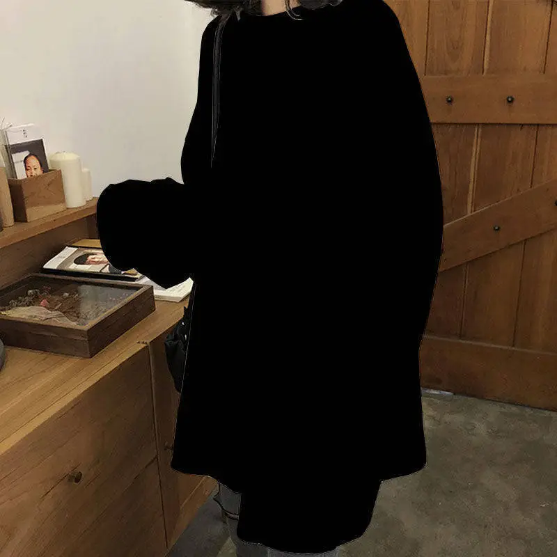 Women Long Sleeve T-Shirt Black Loose Winter Style — feature 13
