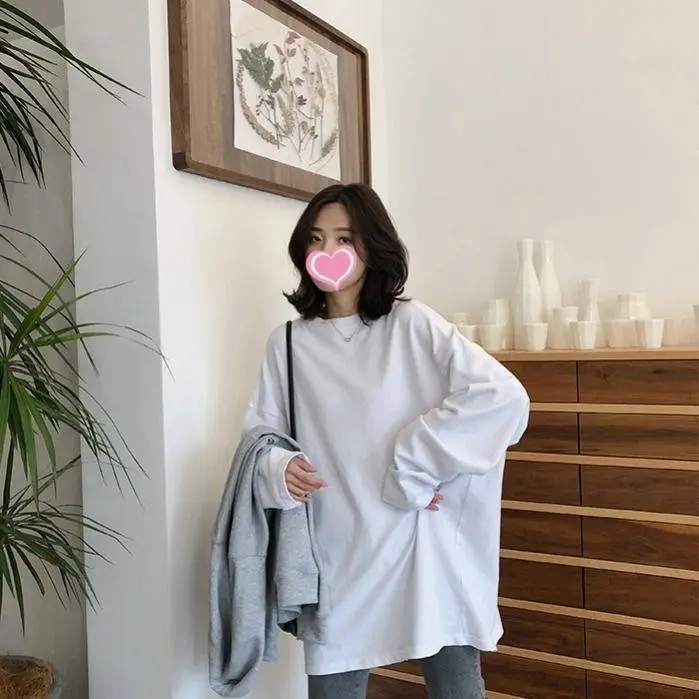 Women Long Sleeve T-Shirt Black Loose Winter Style — feature 6