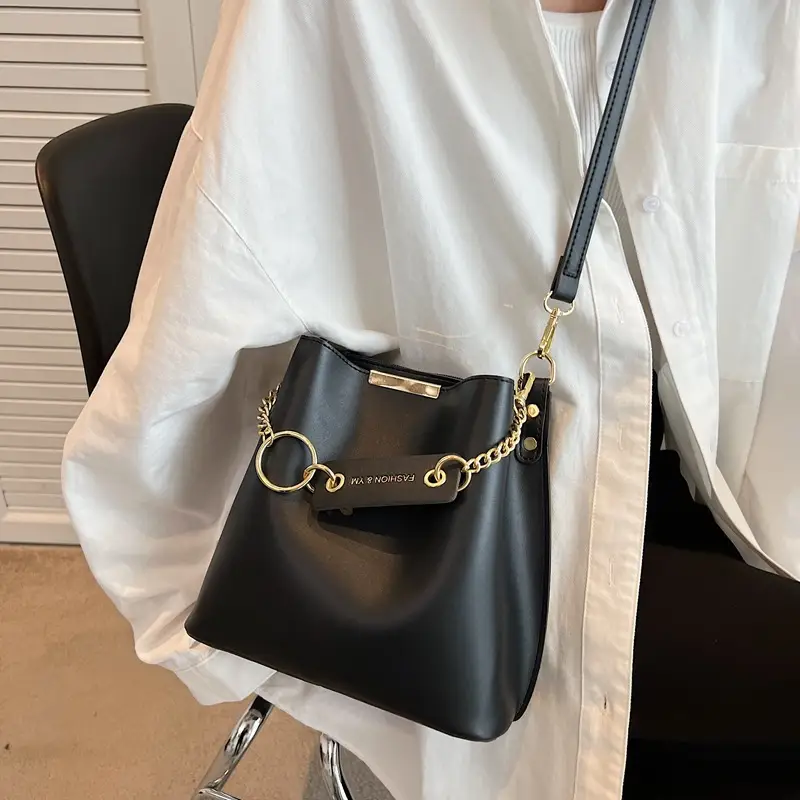 Black Leather Messenger Bag for Women 2022 - Image 5