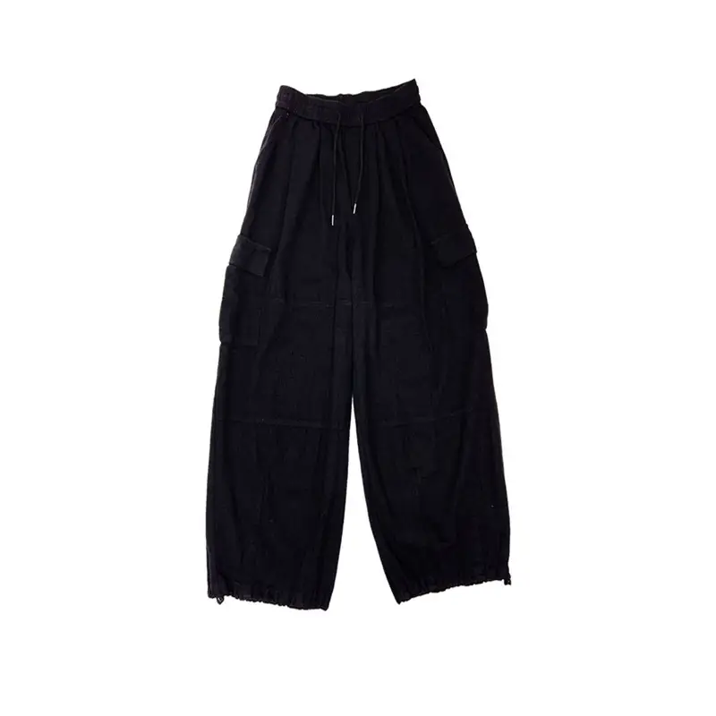 Men's Japanese Style Wide Leg Trousers Brown Loose Fit - Image 8
