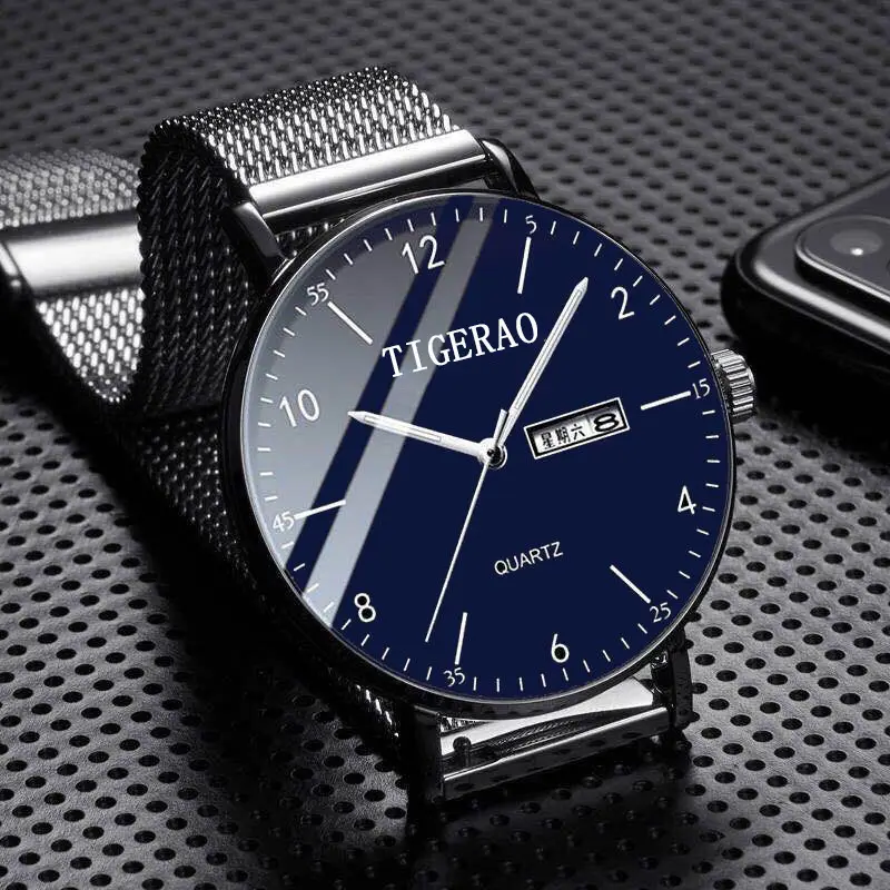 Teenager Ultra-thin Watch Men's High School Students Trendy Mechanical Watch Junior High School Students Quartz Waterproof Simple Electronic Watch