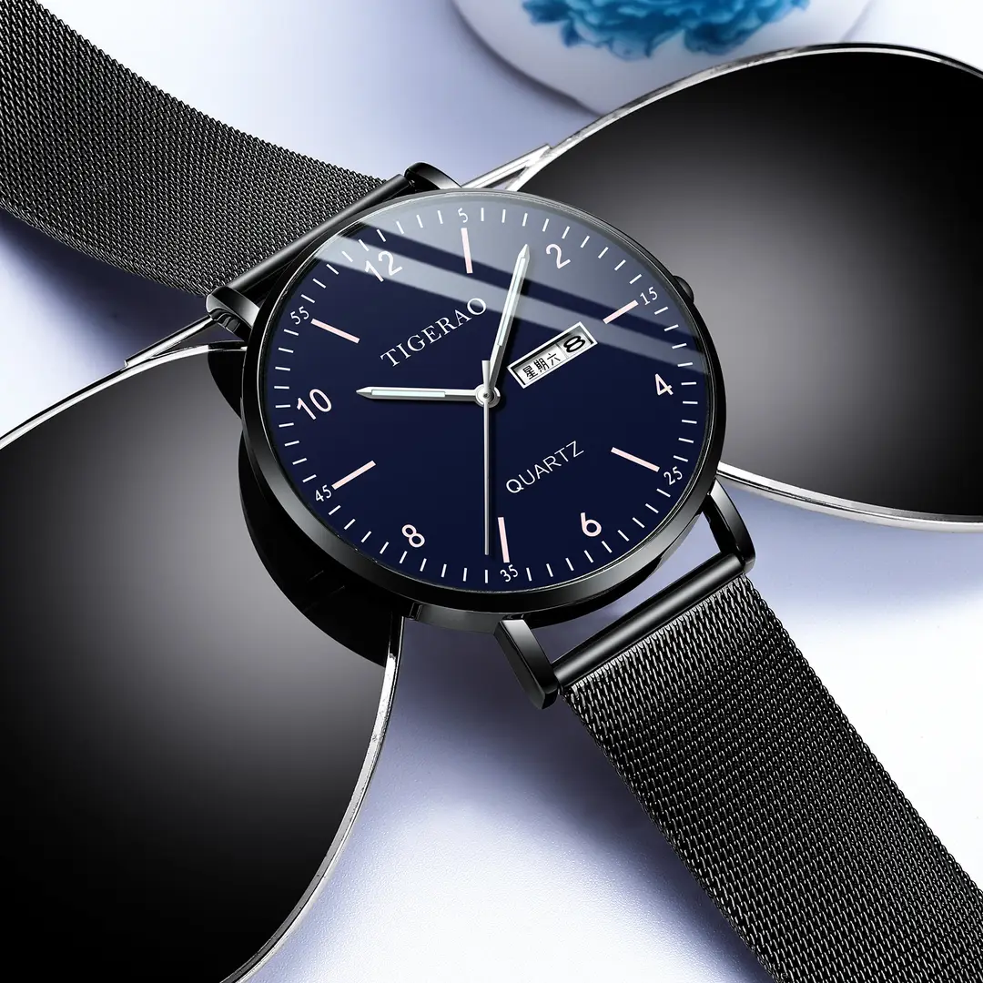 Teenager Ultra-thin Watch Men's High School Students Trendy Mechanical Watch Junior High School Students Quartz Waterproof Simple Electronic Watch